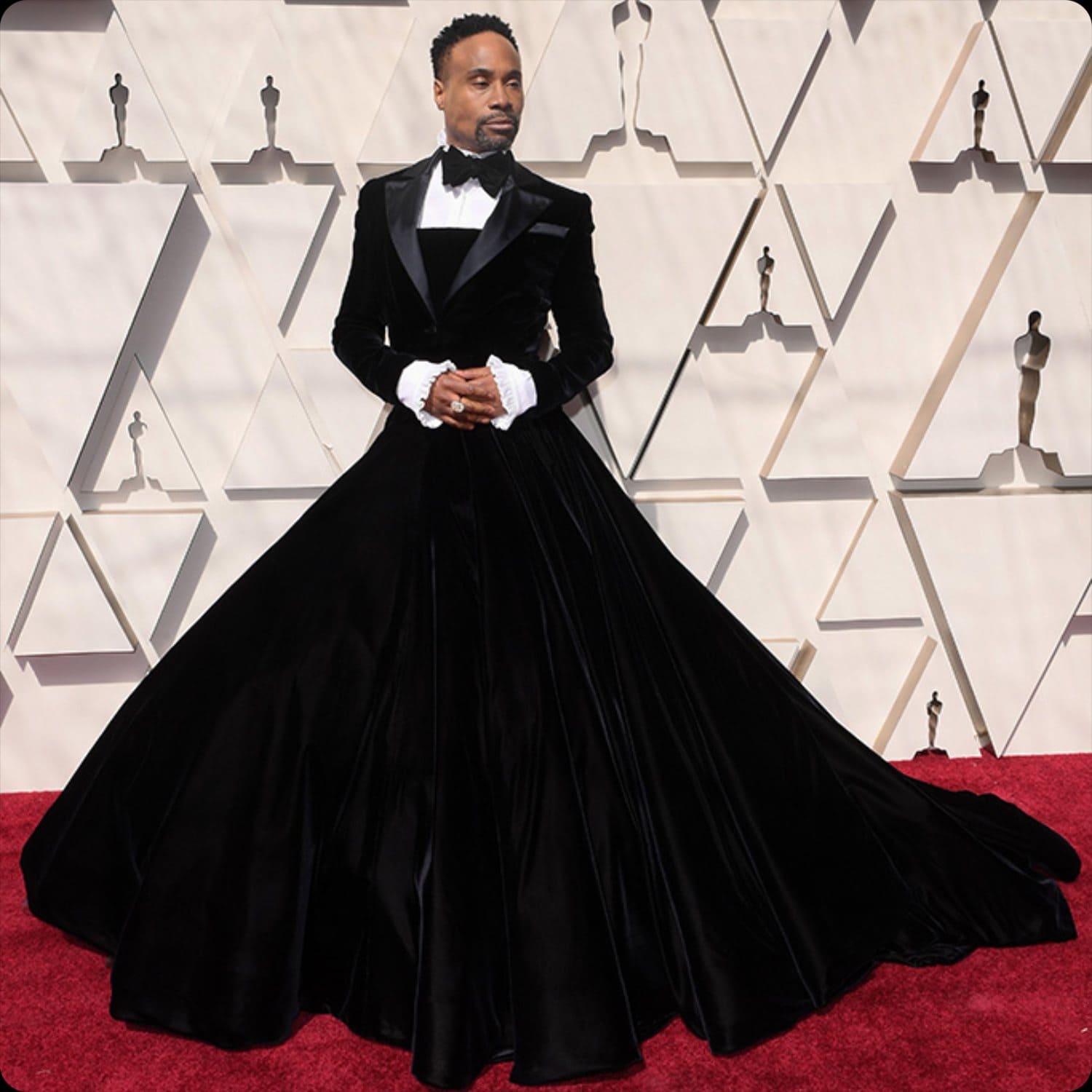 Billy Porter in tuxedo-gown of Christian Siriano Oscars 2019 by RUNWAY MAGAZINE