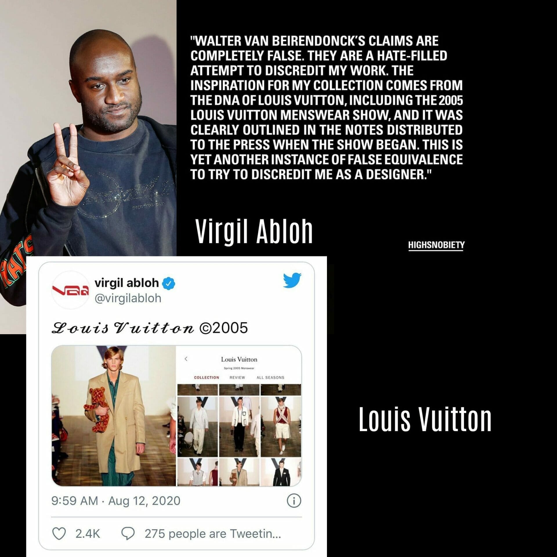 Virgil Abloh Responds to Walter Van Beirendonck Plagiarism Claims