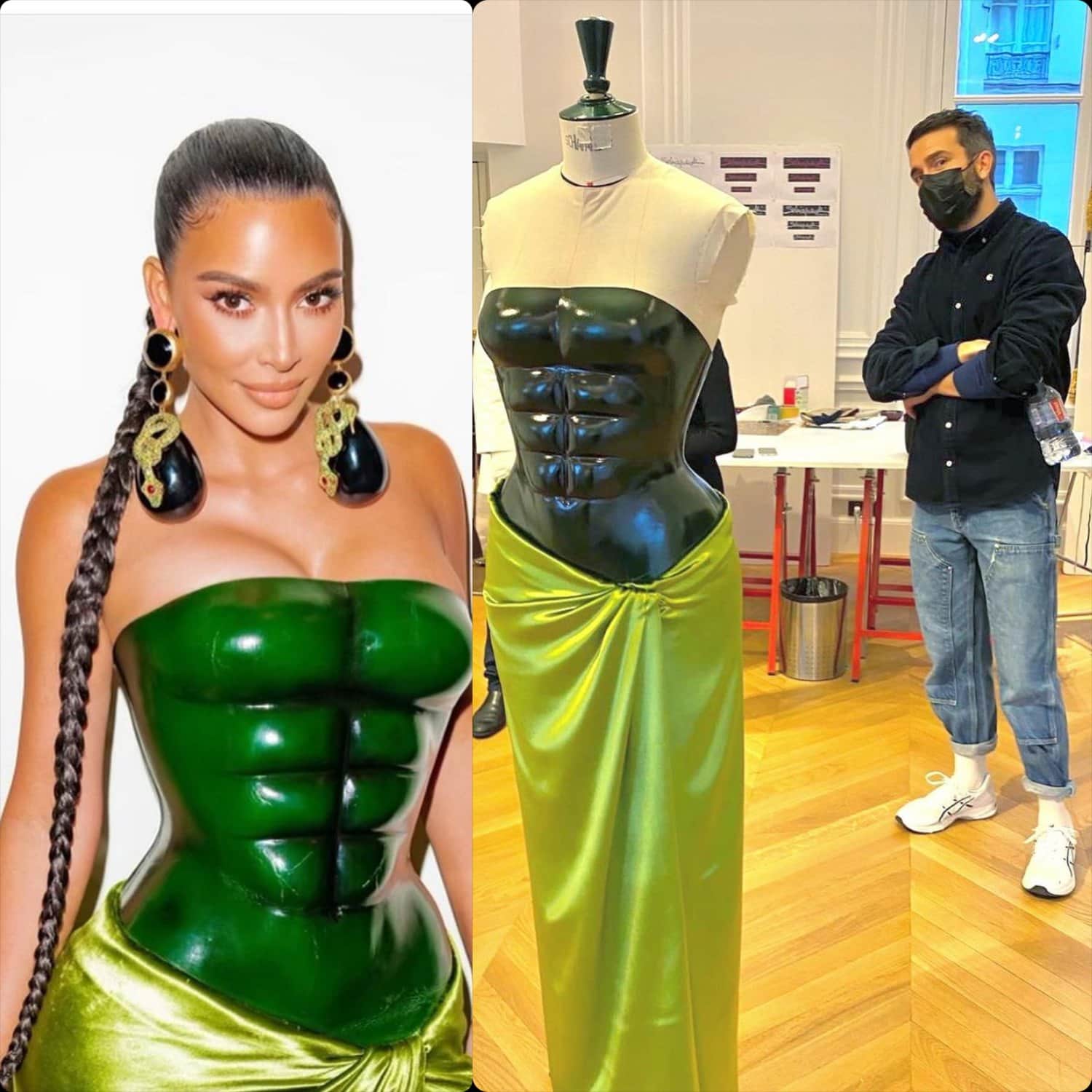 Kim Kardashian in custom Schiaparelli couture for Spring Summer 2021. RUNWAY MAGAZINE ® Collections. RUNWAY NOW / RUNWAY NEW