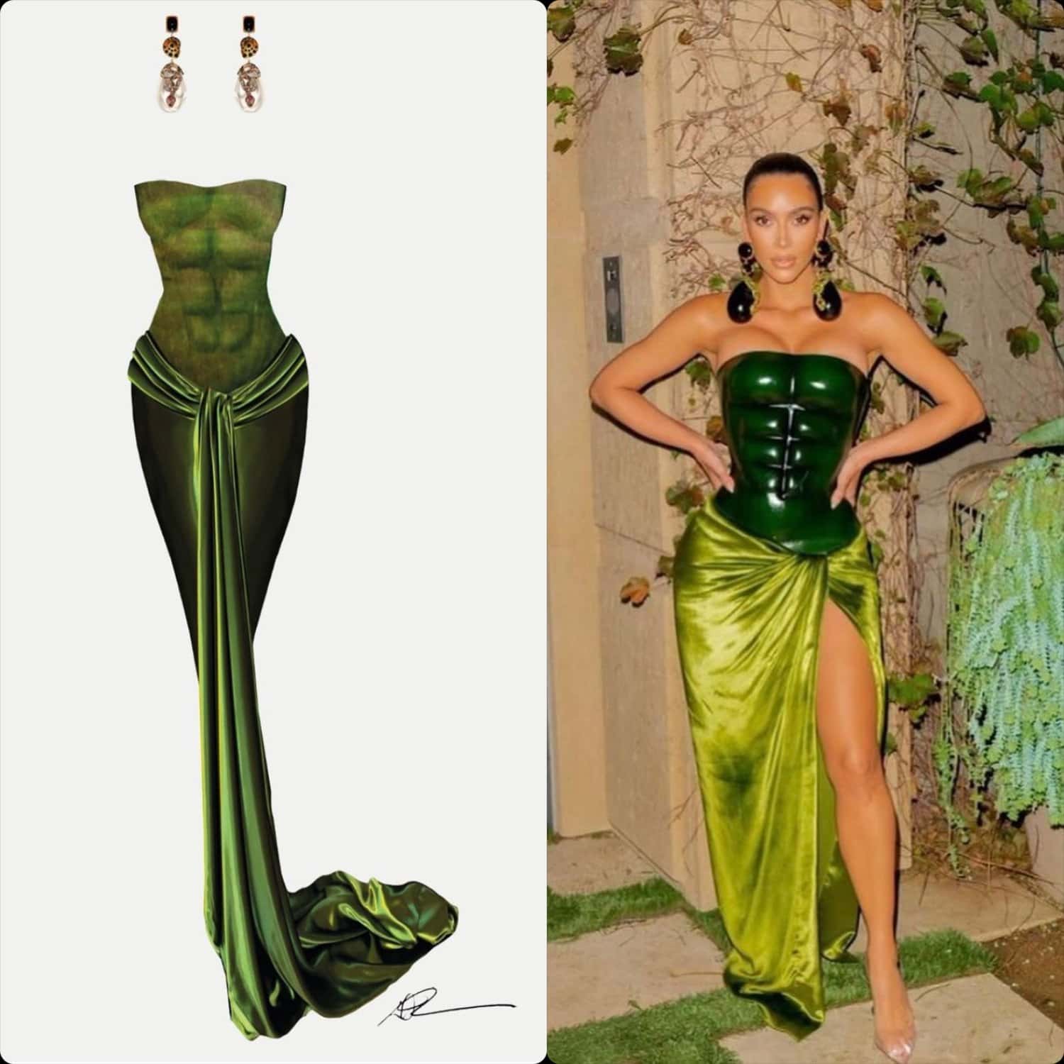 Kim Kardashian in custom Schiaparelli couture for Spring Summer 2021. RUNWAY MAGAZINE ® Collections. RUNWAY NOW / RUNWAY NEW
