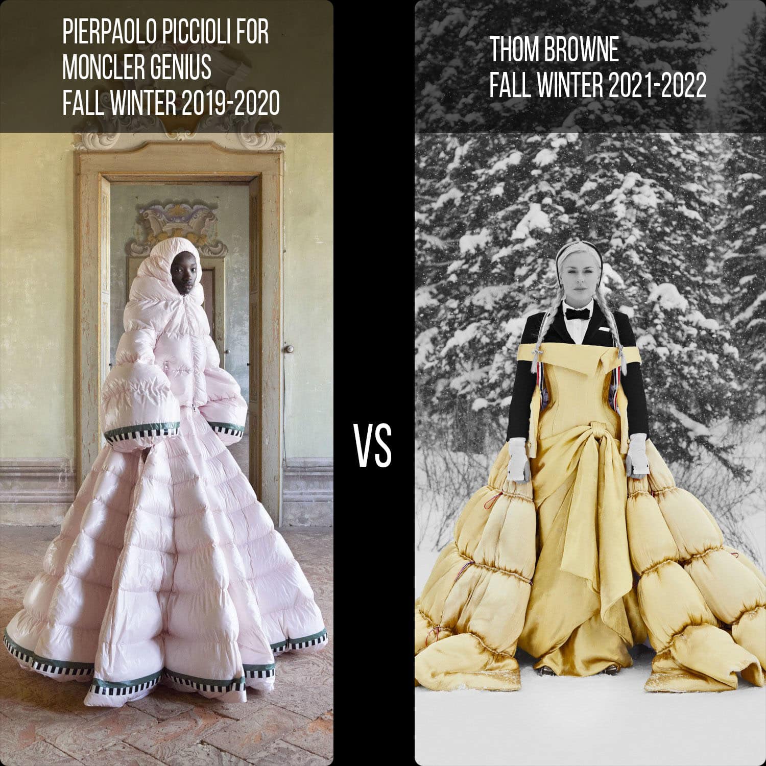 Moncler by Pierpaolo Piccioli Fall 2019-2020 vs Thome Browne Fall 2021-2022