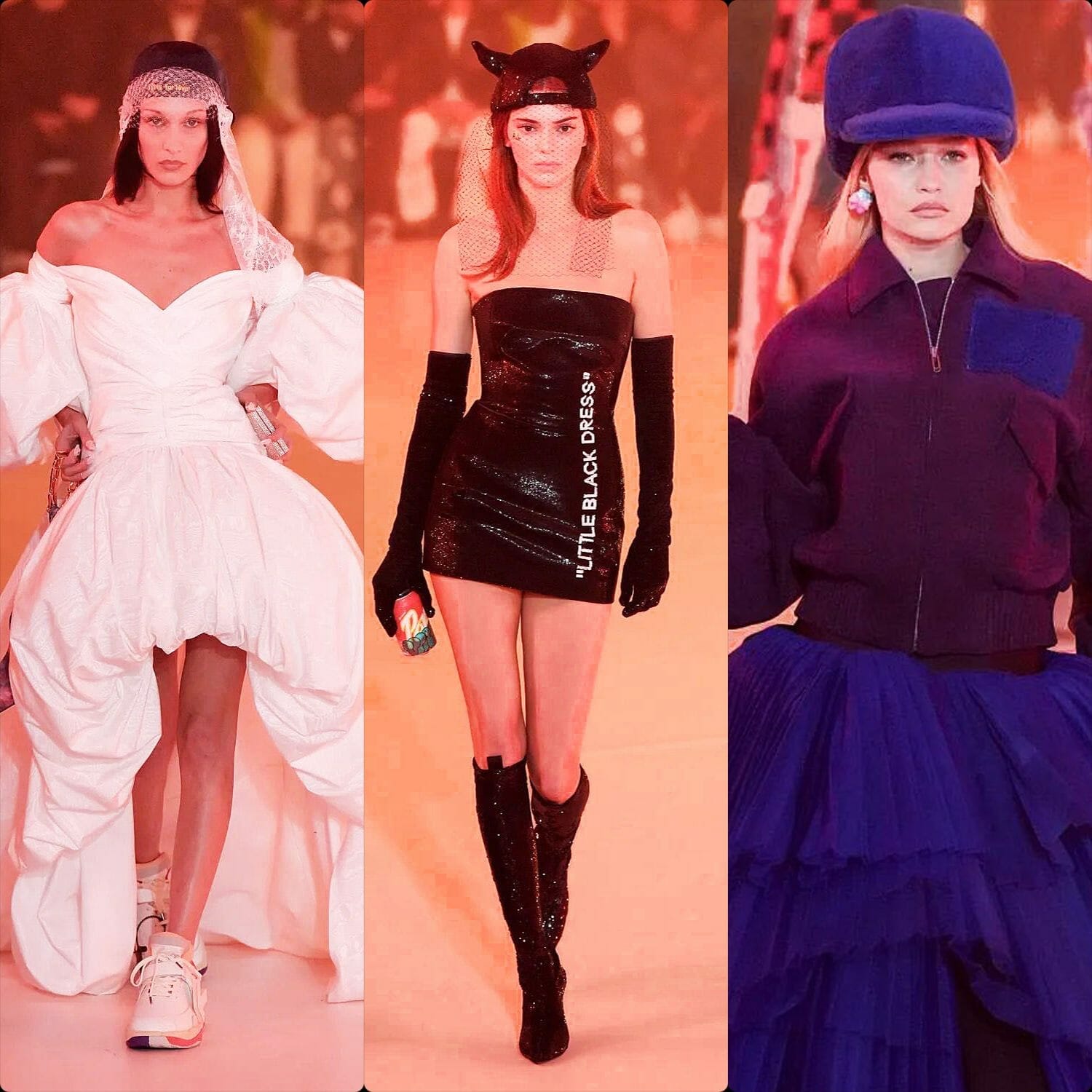 Bella Hadid, Kendall Jenner and Gigi Hadid for Off-White Fall Winter 2022-2023. RUNWAY MAGAZINE ® Collections. RUNWAY NOW / RUNWAY NEW
