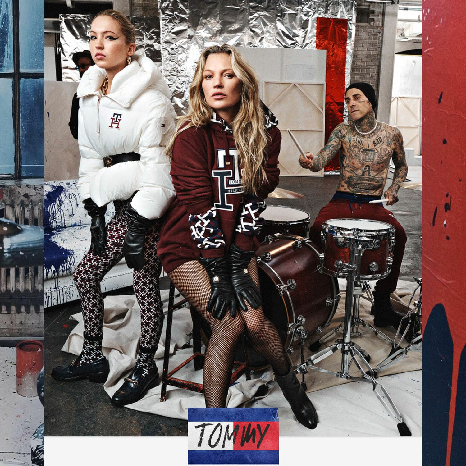 Kate and Lila Moss, Travis Barker for Tommy Hilfiger - Tommy Factory - Fall 2022-2023 Runway Magazine