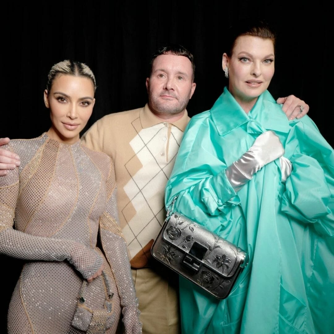 Kim Kardashian, Kim Jones, Linda Evangelista at 25th anniversary Fendi Baguette Bag New York show. RUNWAY MAGAZINE ® Collections. RUNWAY NOW / RUNWAY NEW