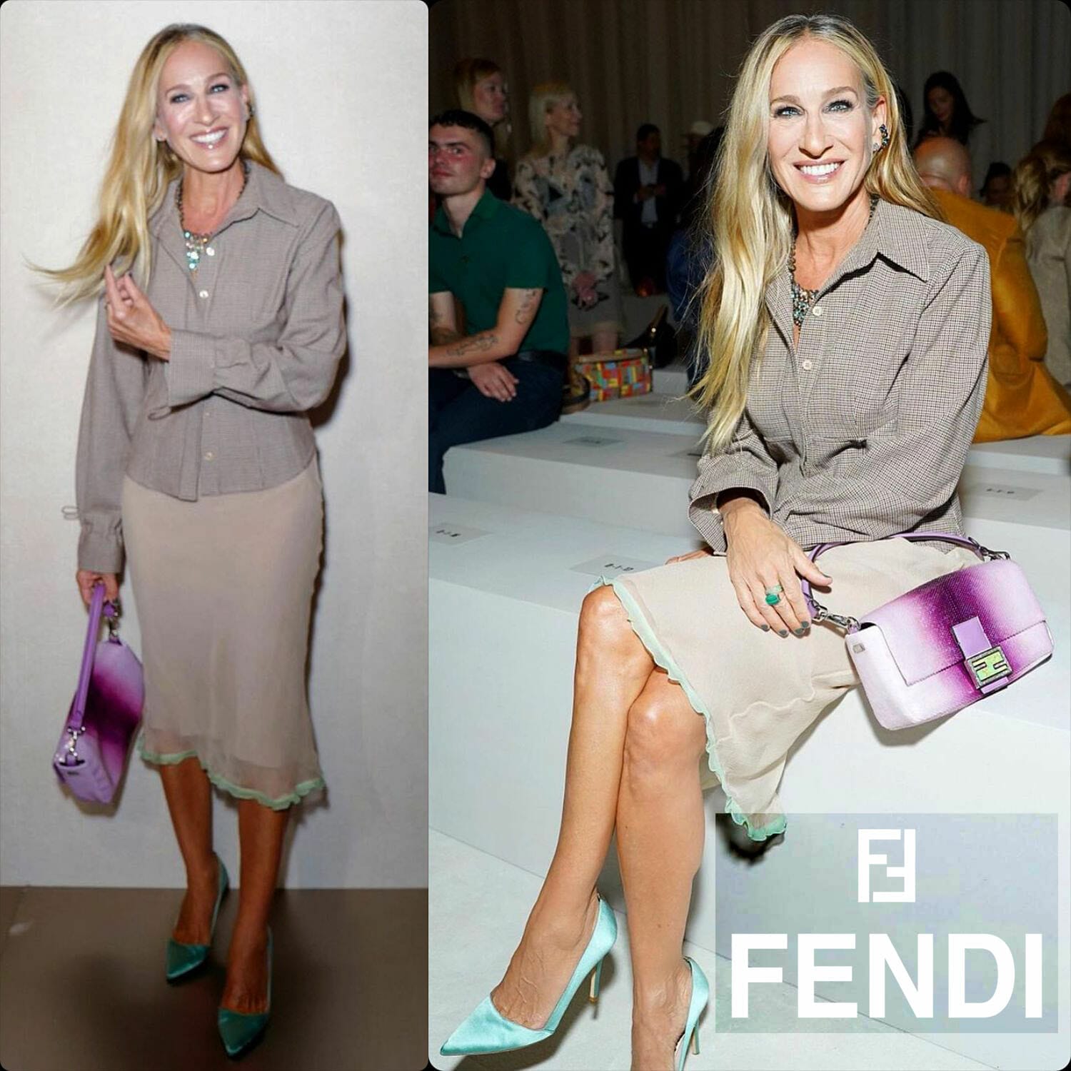 Sarah Jessica Parker at 25th anniversary Fendi Baguette Bag New York show. RUNWAY MAGAZINE ® Collections. RUNWAY NOW / RUNWAY NEW